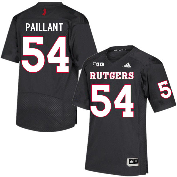 Men #54 Cedrice Paillant Rutgers Scarlet Knights College Football Jerseys Sale-Black